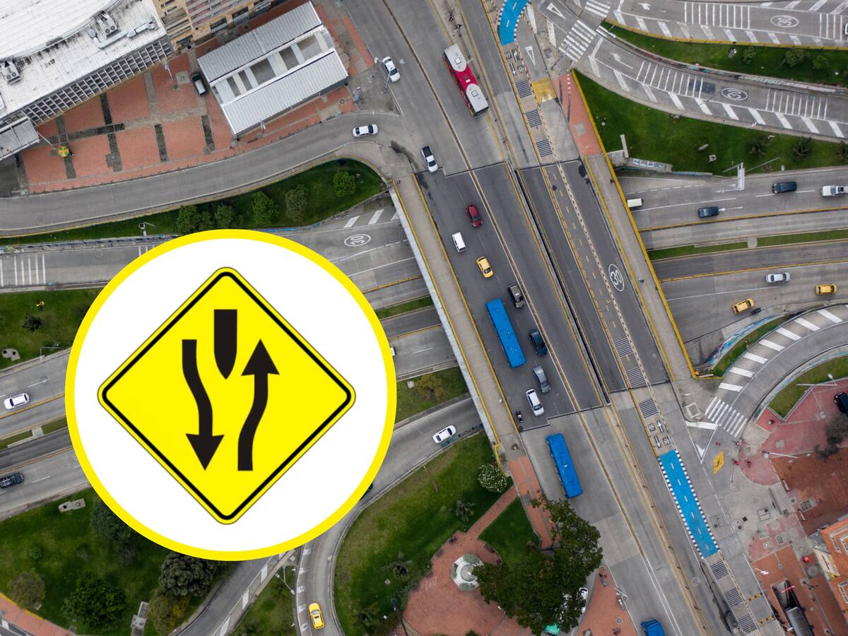 Señal de tránsito con dos flechas y un objeto en medio ¿Qué significa? Así debe reaccionar