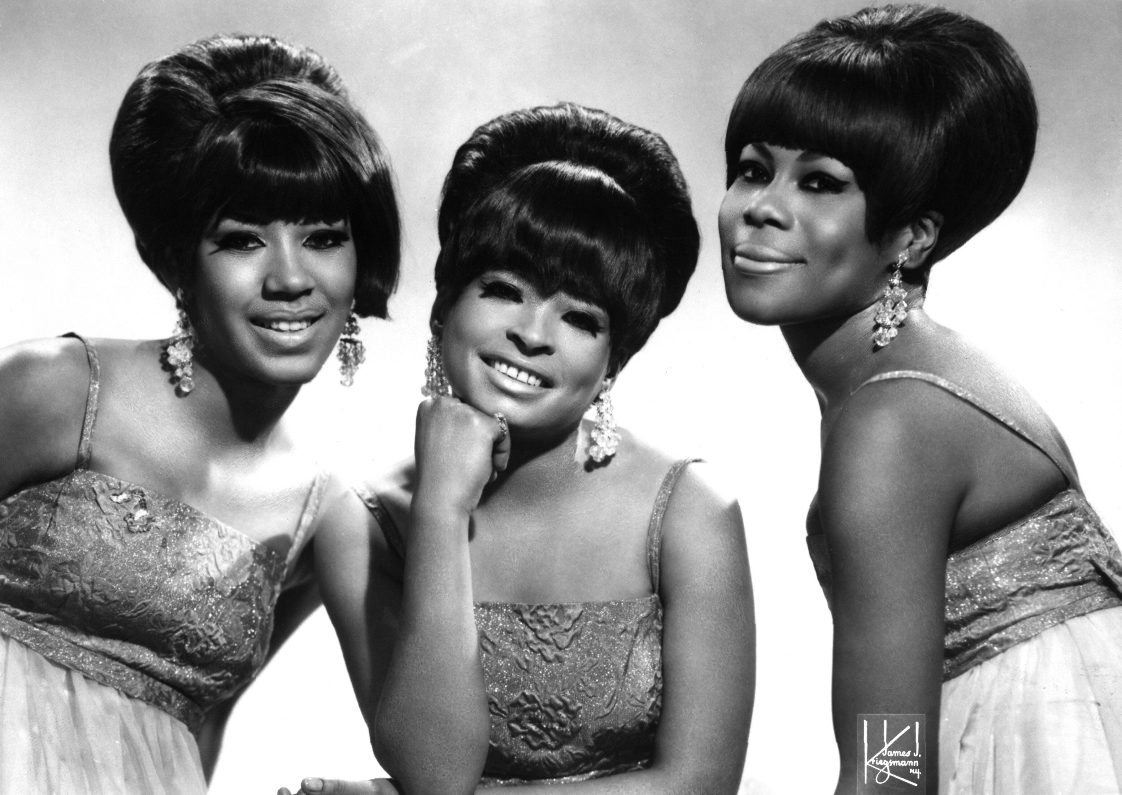 NEW YORK - CIRCA 1965:  Motown singing group The Marvelettes (L-R Katherine Anderson,  Wanda Young (Rogers) and Gladys Horton) pose for a portrait circa 1965 in New York City, New York. (Photo by James Kriegsmann/Michael Ochs Archives/Getty Images) 