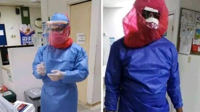 En su momento, los trabajadores de la salud denunciaron que se tenían que cubrir con bolsas ante la falta de elementos de bioseguridad. Foto: Archivo