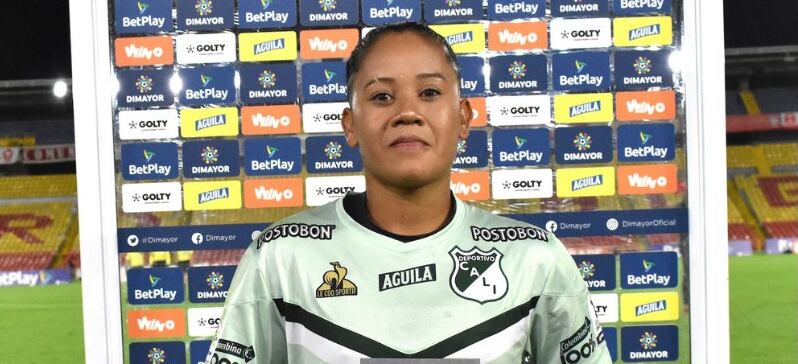 Franyeli Rodríguez, portera venezolana que jugó en el Deportivo Cali. Foto: Twitter @Dimayor