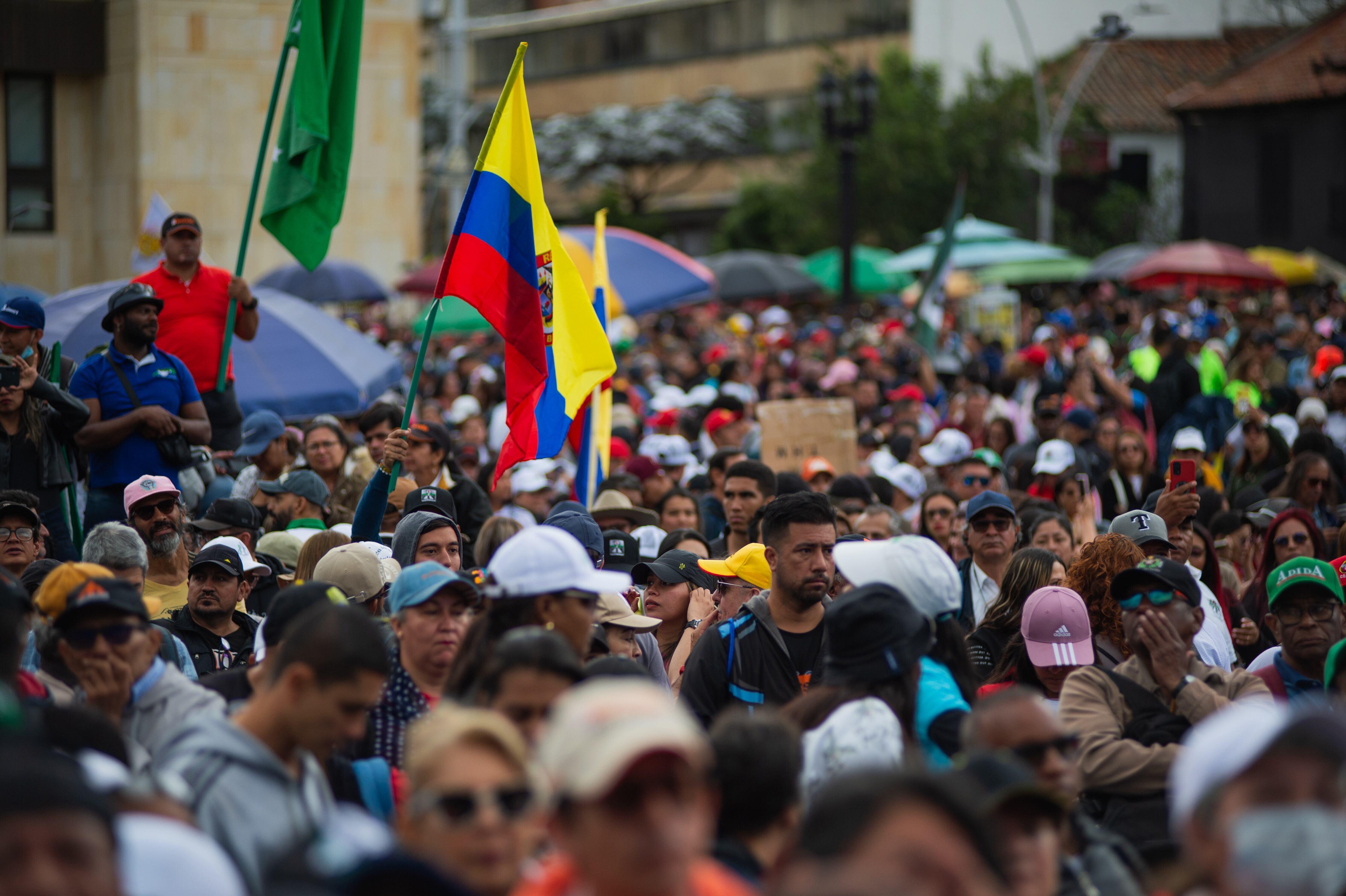 Marcha en Bogotá, Colombia. (Foto de referencia: Sebastian Barros/Long Visual Press/Universal Images Group vía Getty Images)