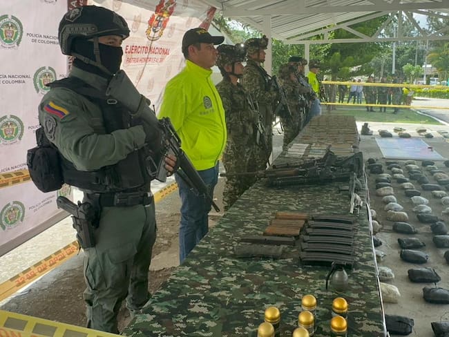 Ubican arsenal de las disidencias en el Catatumbo. Foto: Ejército Nacional.