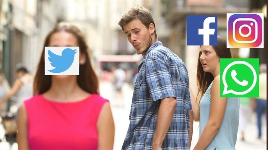 Los usuarios de internet se divirtieron en Twitter mientras las otras redes sociales estaban caídas. . Foto: Twitter