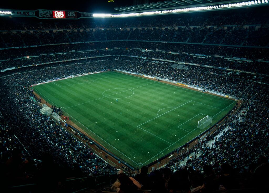 Vista aerea del estadio Santiago Bernabéu. Foto: Getty Images.