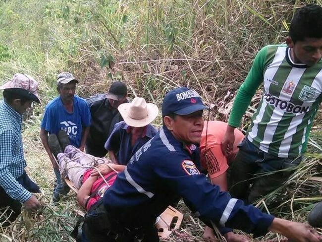 Accidente deja dos hombres heridos en Timbío, Cauca. Foto: Cortesía José Burbano