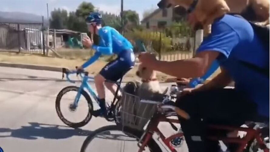 Hombre reta al Movistar Team . Foto: Captura de pantalla