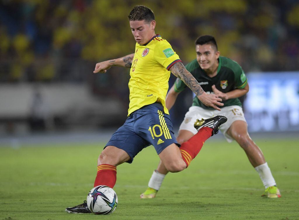 James Rodríguez, de la Selección Colombia, en partido contra la Selección de Bolivia, el 24 de marzo de 2022 en Barranquilla. Foto: Getty Images.