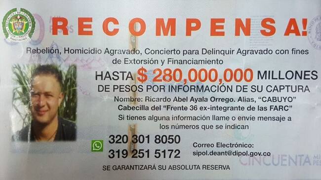 Abel Ayala sería el único de los responsables del homicidio de los geólogos de la Continental Gold que sigue libre. Foto: Policía Nacional