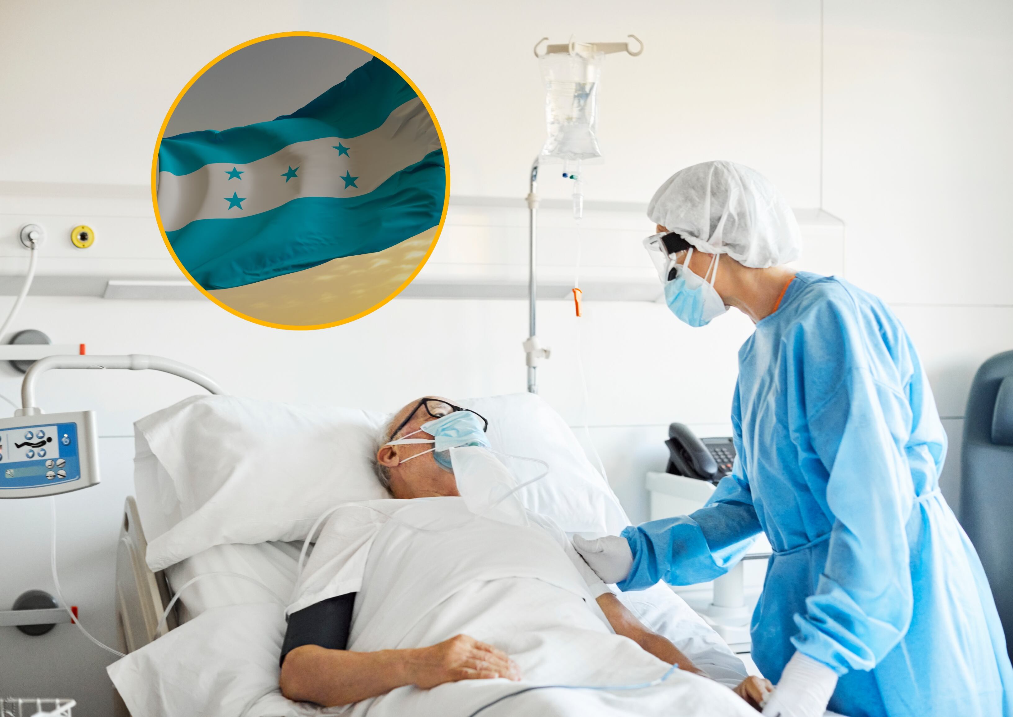 Referencia de caso de Covid 19 y bandera de Honduras. Foto: Getty Images.