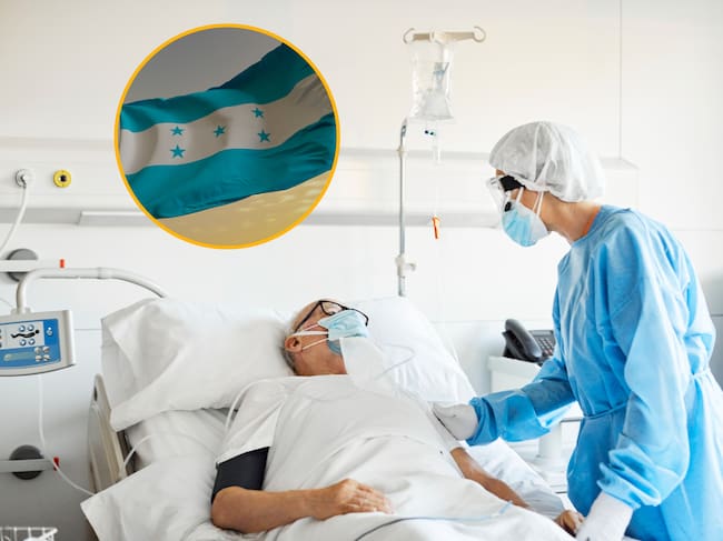 Referencia de caso de Covid 19 y bandera de Honduras. Foto: Getty Images.