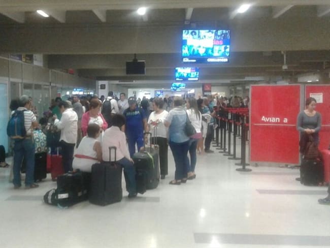 Paro de pilotos de Avianca afecta vuelos en el Aeropuerto Alfonso Bonilla Aragón . Foto: Cortesía de Juan Carlos Rodríguez - Presidente del sindicato de trabajadores de Avianca