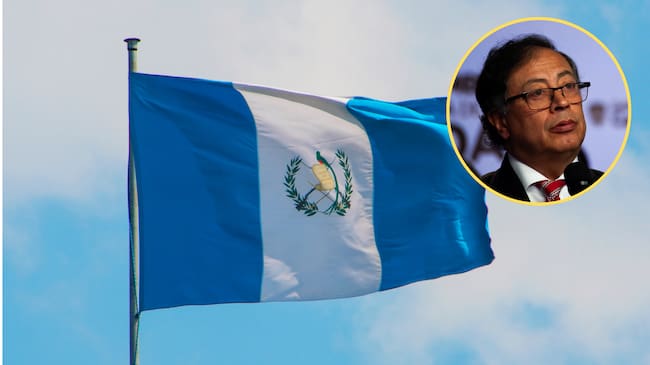 Bandera de Guatemala, FOTO: Getty Images Stock. Presidente de Colombia, Gustavo Petro, FOTO: Chepa Beltrán - Getty Images