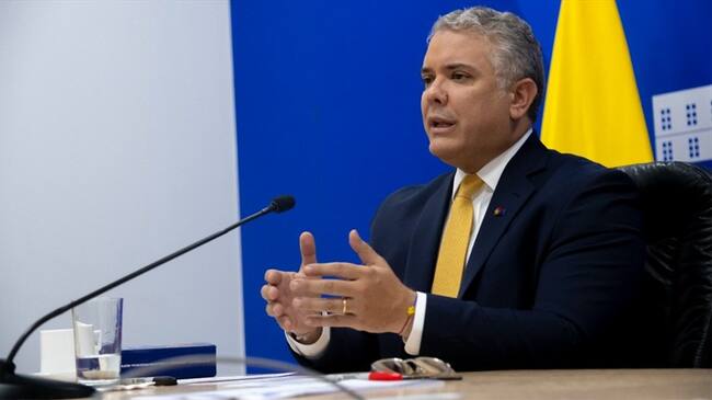Iván Duque, presidente de Colombia. Foto: Colprensa / Saludo entre Duque y Biden