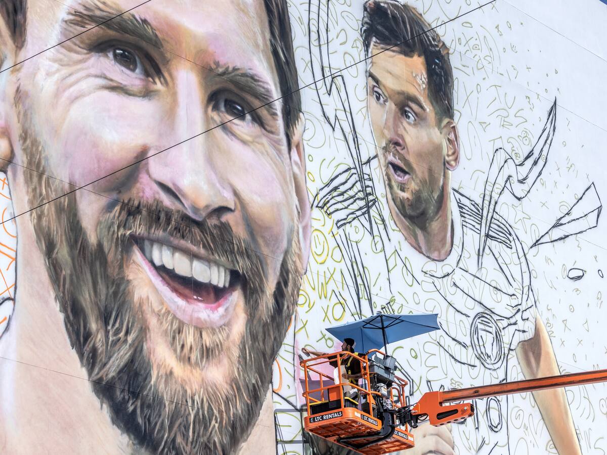 Un mural de 20 metros de Messi sorprendió en Miami: David Beckham reaccionó