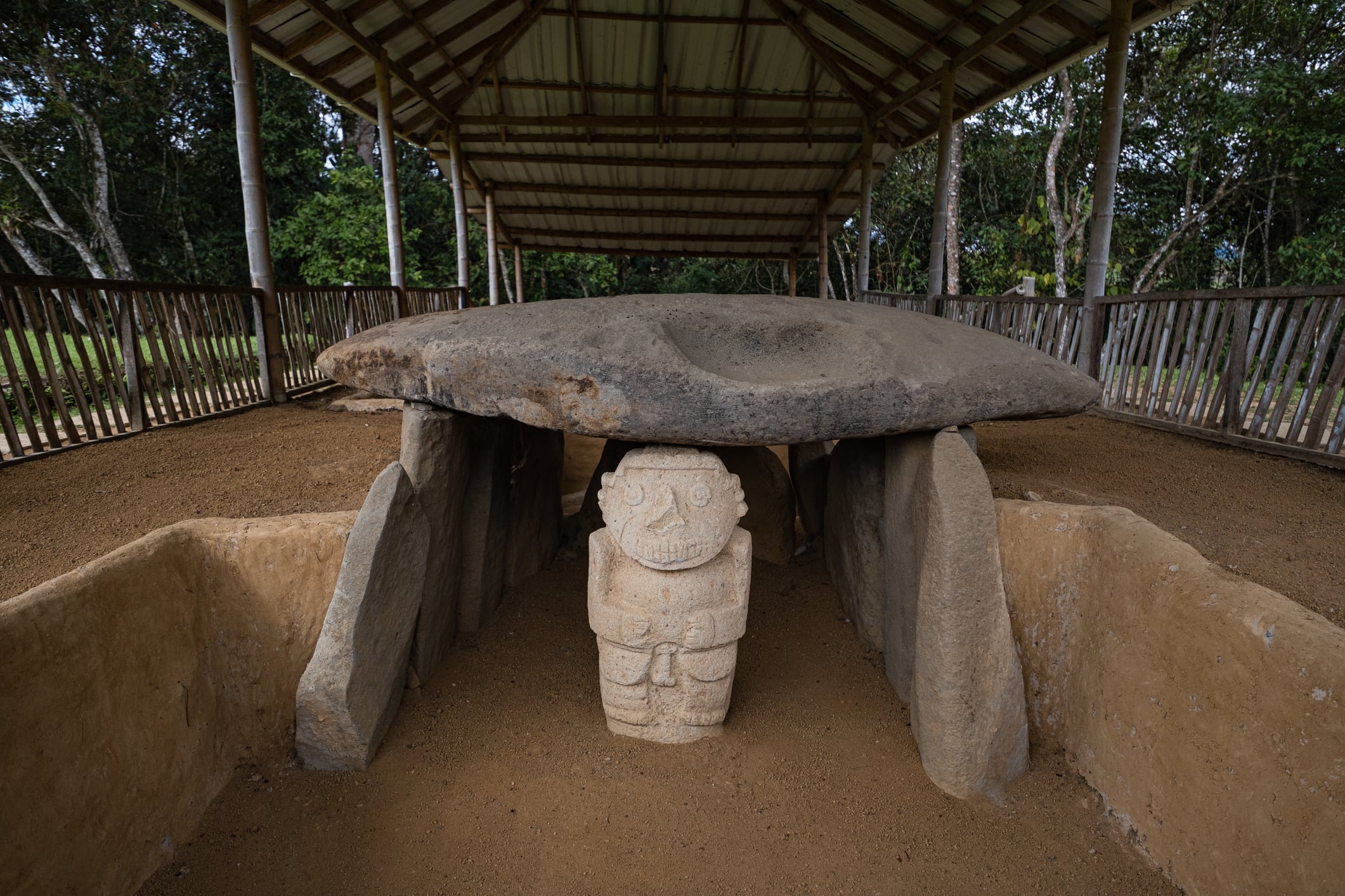 Piezas arqueológicas en San Agustín, Huila. Foto: Getty Images.