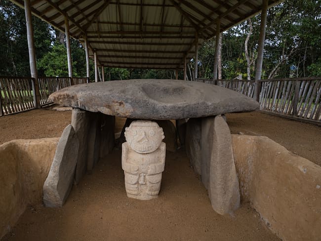 Piezas arqueológicas en San Agustín, Huila. Foto: Getty Images.