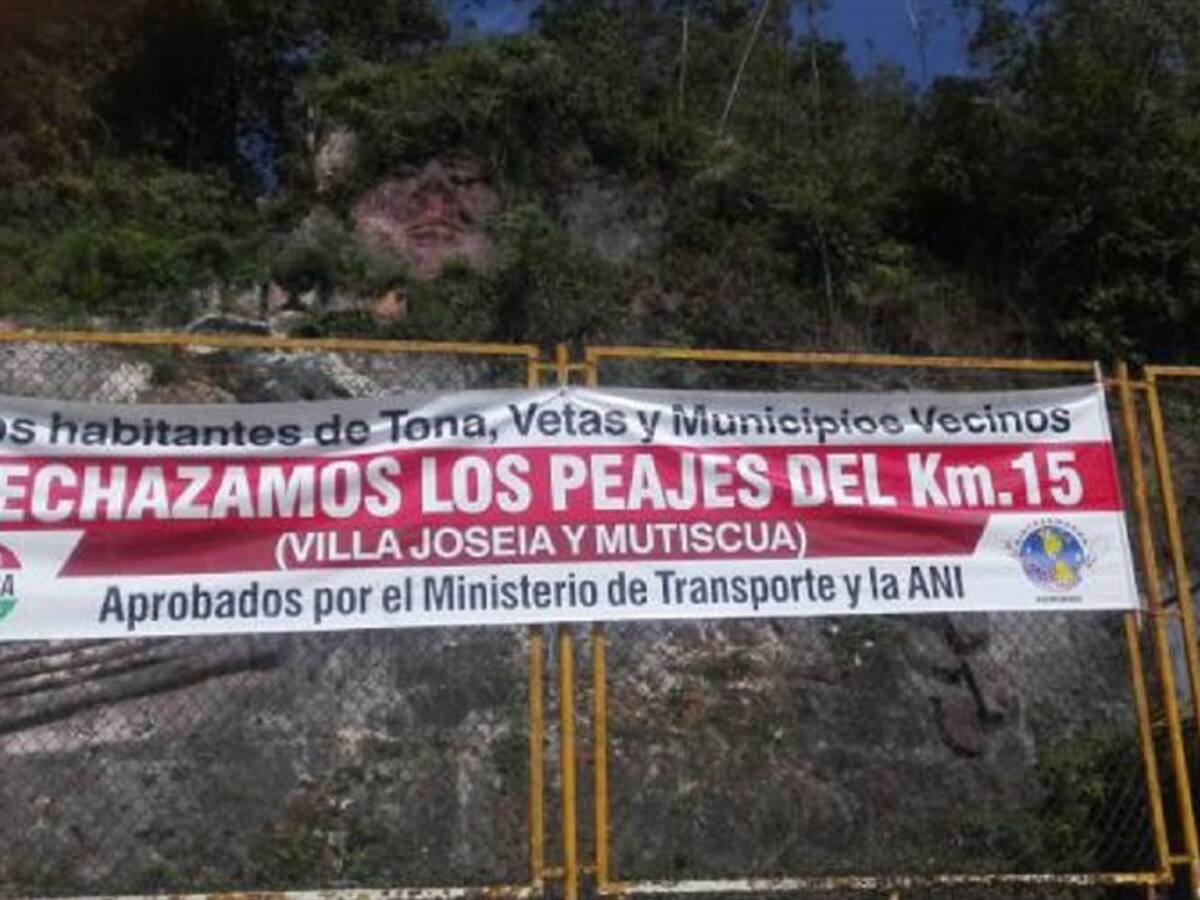 Peaje en Tona pone en aprietos a comunidad de Santurbán