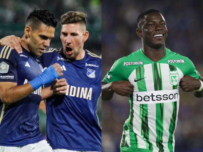 Radamel Falcao García , Santiago Giordana y Marino Hinestroza. Fotos: (Juan Cardona - Colprensa) / (Colprensa - Cristian Bayona)