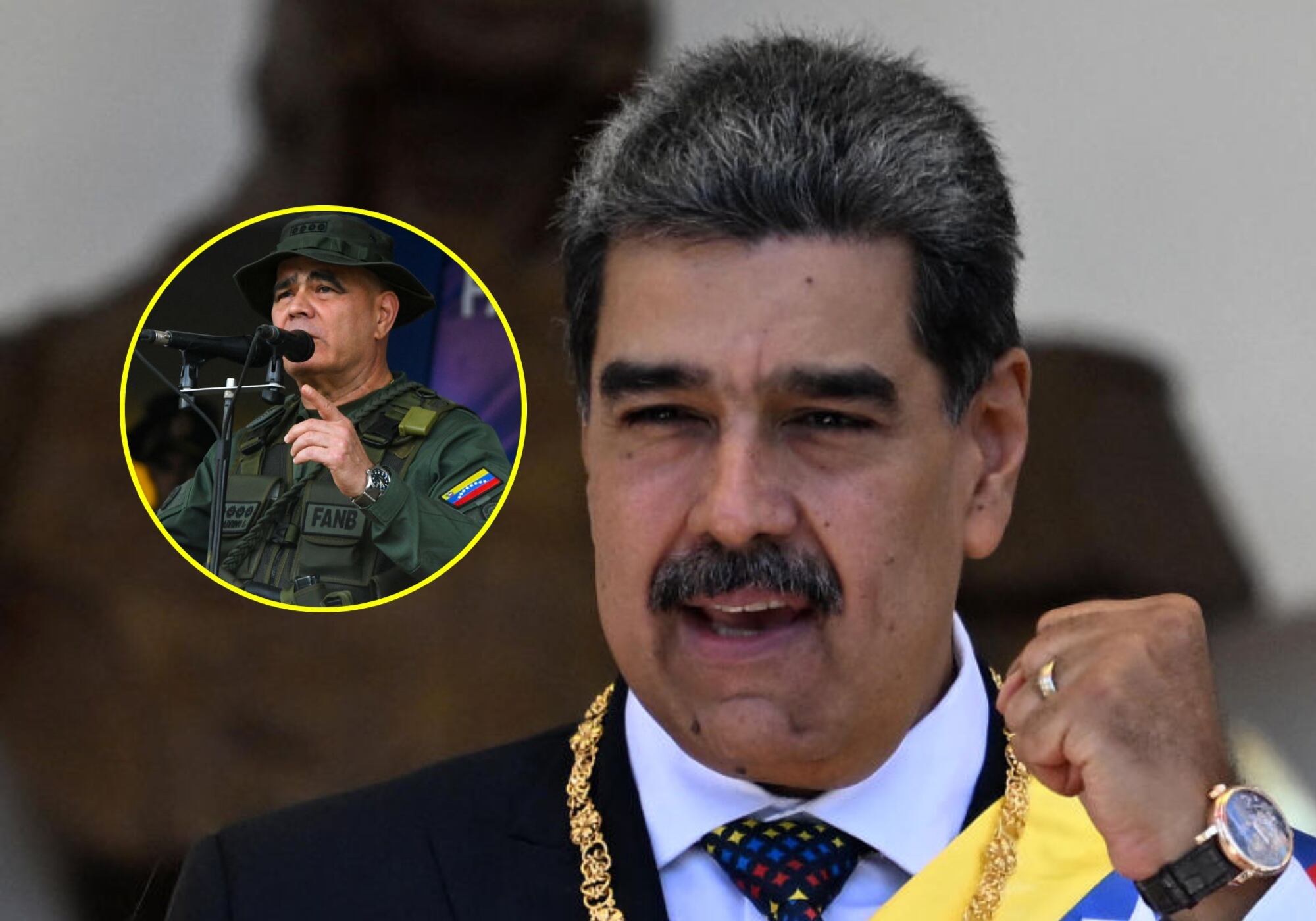 Nicolás Maduro y Vladimir Padrino. Foto:  (Photo by JUAN BARRETO/AFP via Getty Images) / (Photo by STRINGER/AFP via Getty Images)