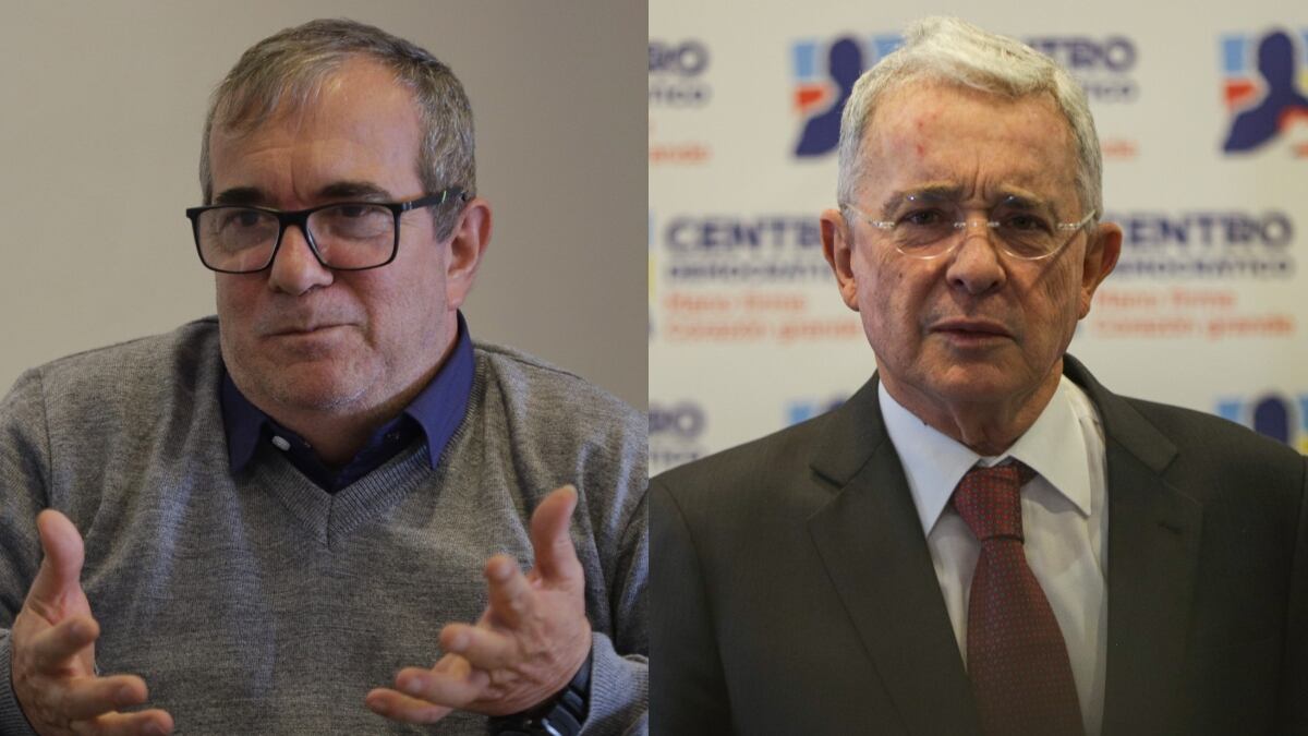 Rodrigo Londoño y Álvaro Uribe. Fotos: Colprensa