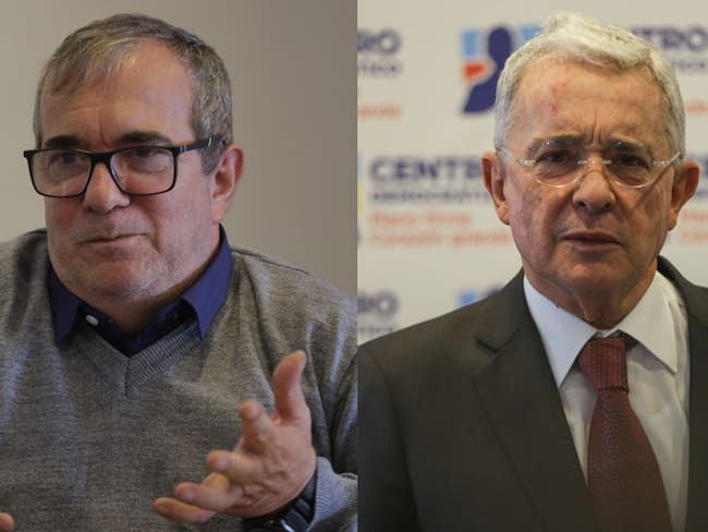 Rodrigo Londoño y Álvaro Uribe. Fotos: Colprensa