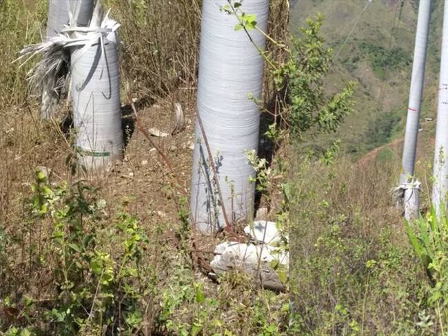 Investigan atentado contra la infraestructura eléctrica en Toribío, Cauca. Foto: Compañía Energética de Occidente