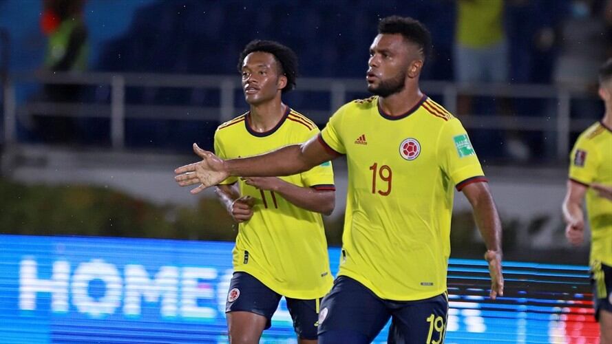Juan Guillermo Cuadrado y Miguel Ángel Borja en la Selección Colombia. Foto: Colprensa - Cortesía FCF