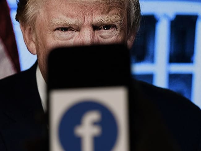 Facebook y Donald Trump. Foto: AFP
