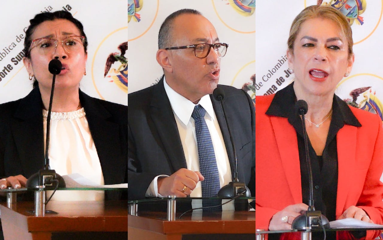 María Anayme Barón, Carlos Enrique Silgado y Patricia Duque. Foto: Corte Suprema