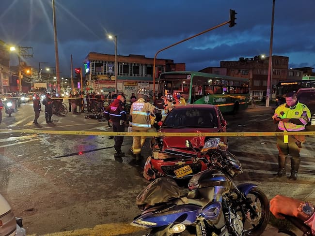Accidente de tránsito en Bogotá. Foto: Secretaría de Movilidad de Bogotá.