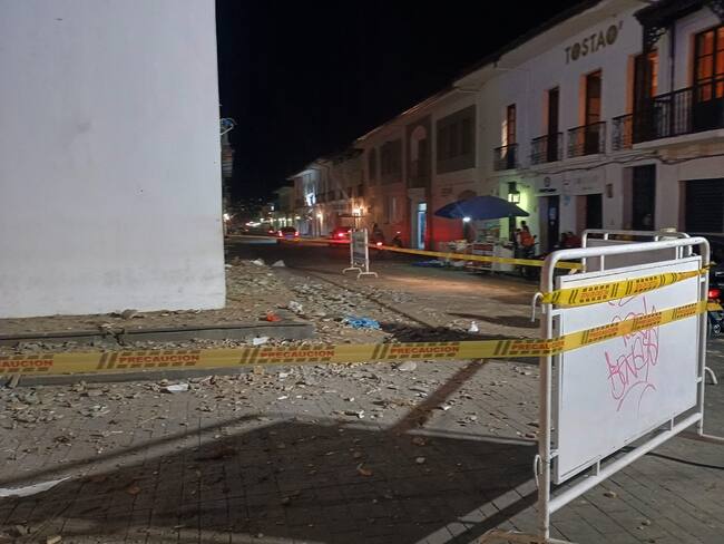 La zona fue acordonada para evitar mayores afectaciones. Crédito: Bomberos Popayán.