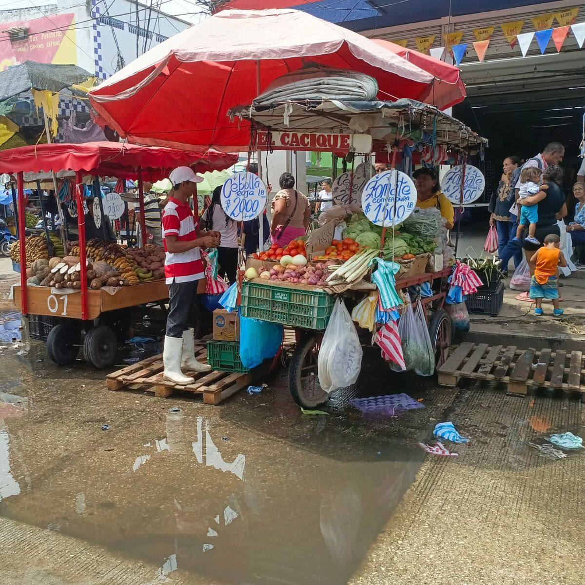 Comerciantes del mercado público de Santa Marta denuncian rebosamiento de aguas residuales