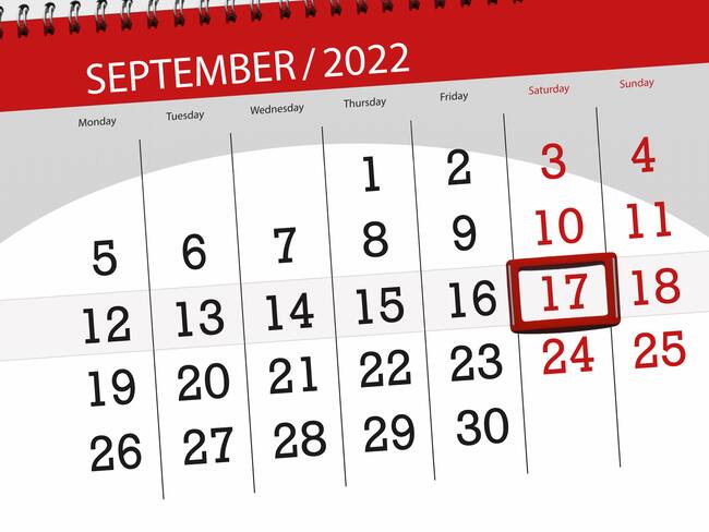Calendario de septiembre 2022. Foto: Getty Images