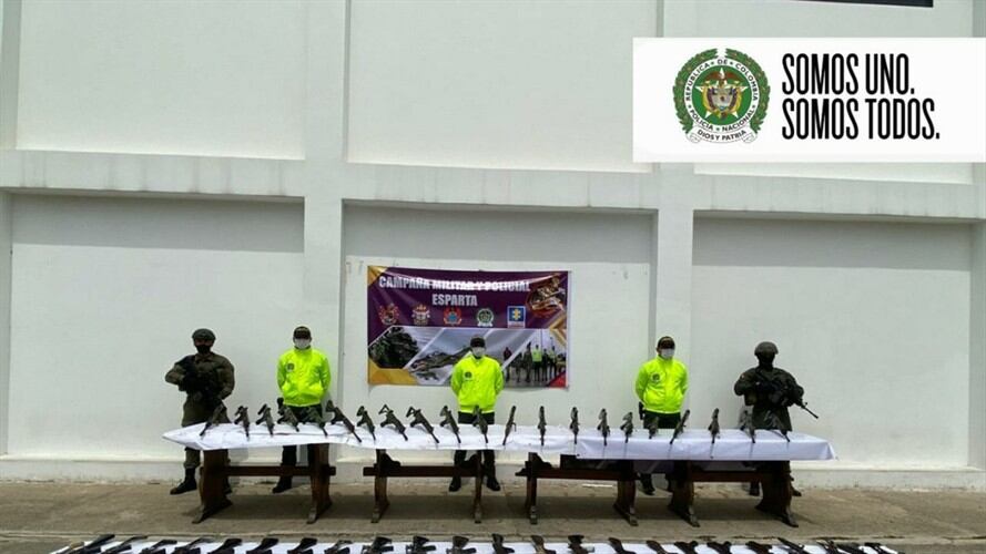 Descubren material de guerra de "Los Rastrojos" en zona rural de Cúcuta. Foto: Cortesía