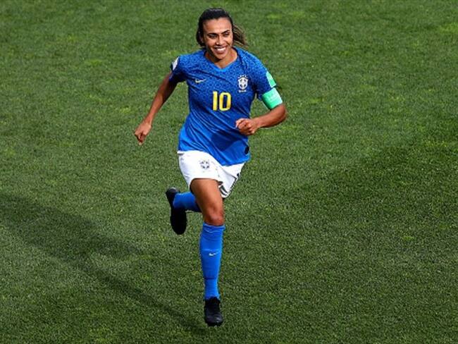 La jugadora brasilera Marta impuso una nueva marca en la historia del fútbol. Foto: Getty Images