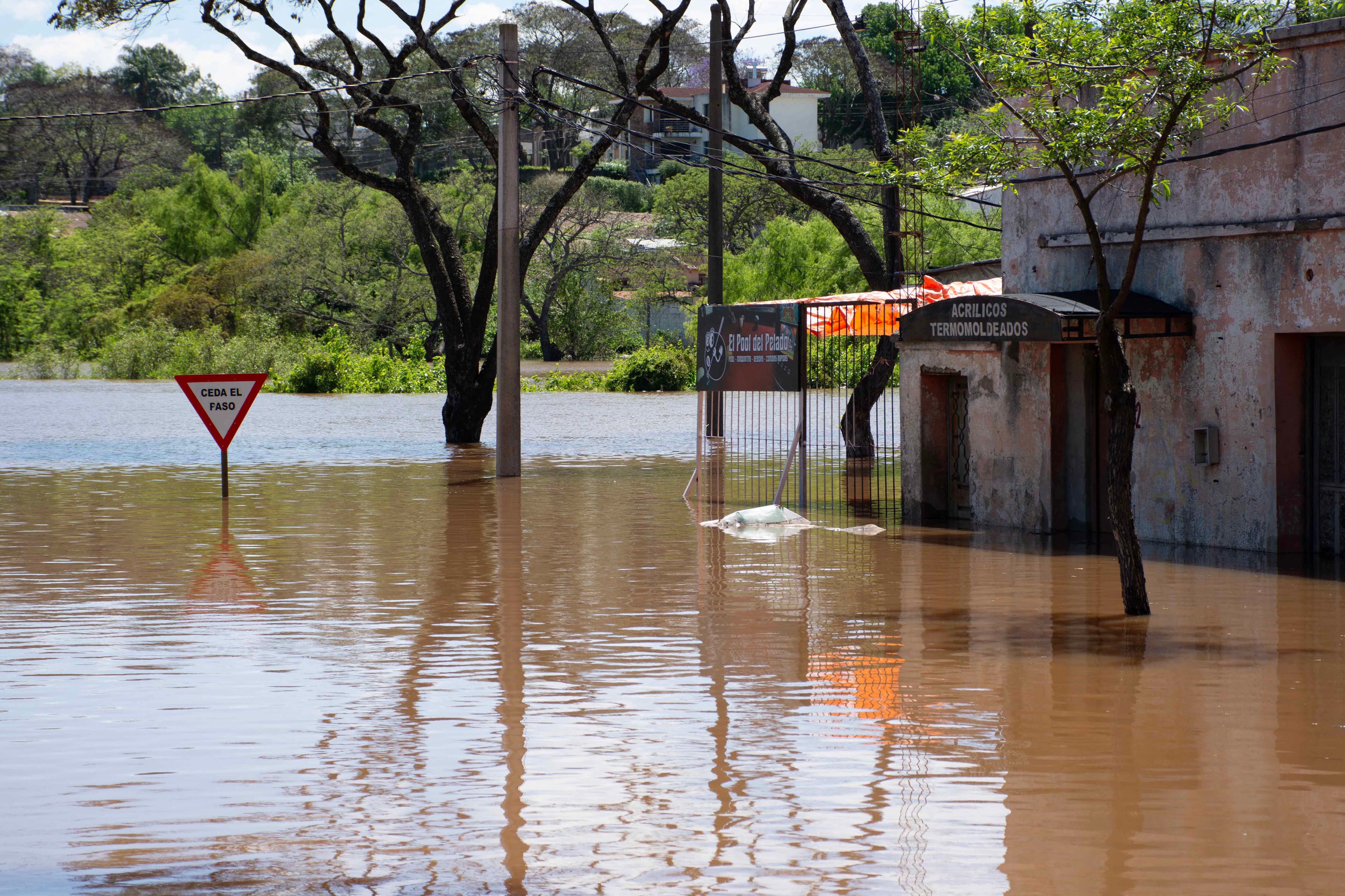 Inundaciones en Uruguay en el 2023. Foto: / SALTO CITY HALL / AFP