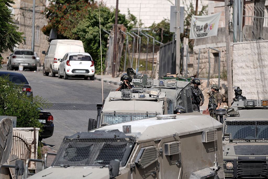 Tropas de Israel en Ramallah. (Photo by Issam Rimawi/Anadolu via Getty Images)
