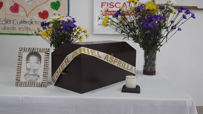 Entregan restos de desaparecido hace 14 años y presentado como baja en combate. Foto: Cortesía: Colectivo Orlando Fals Borda