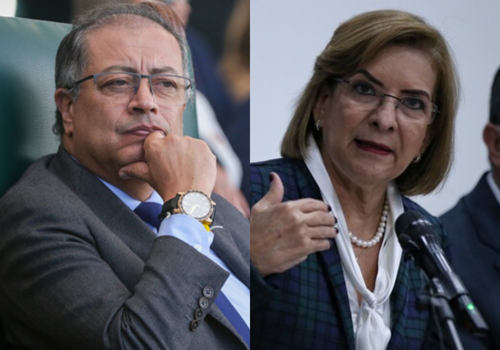 Gustavo Petro y Margarita Cabello. Foto: (Colprensa - Catalina Olaya) / (Colprensa - Camila Díaz)