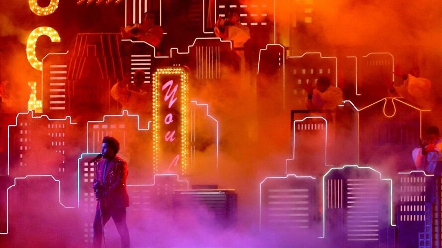 Así fue el 'show' de medio tiempo de The Weeknd. Foto: Getty Images