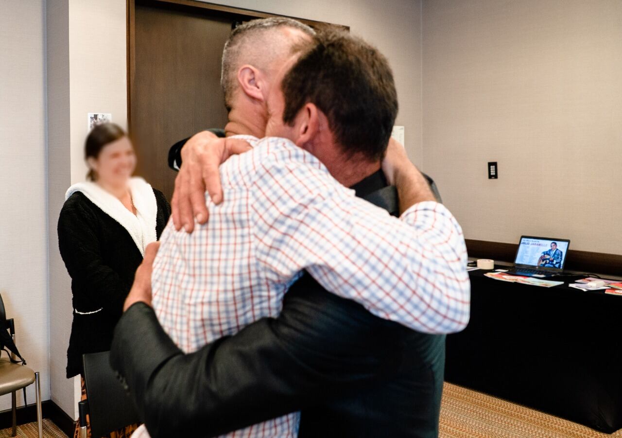 Reencuentro de desaparecidos. Foto: cortesía de la Unidad de Búsqueda de Desaparecidos