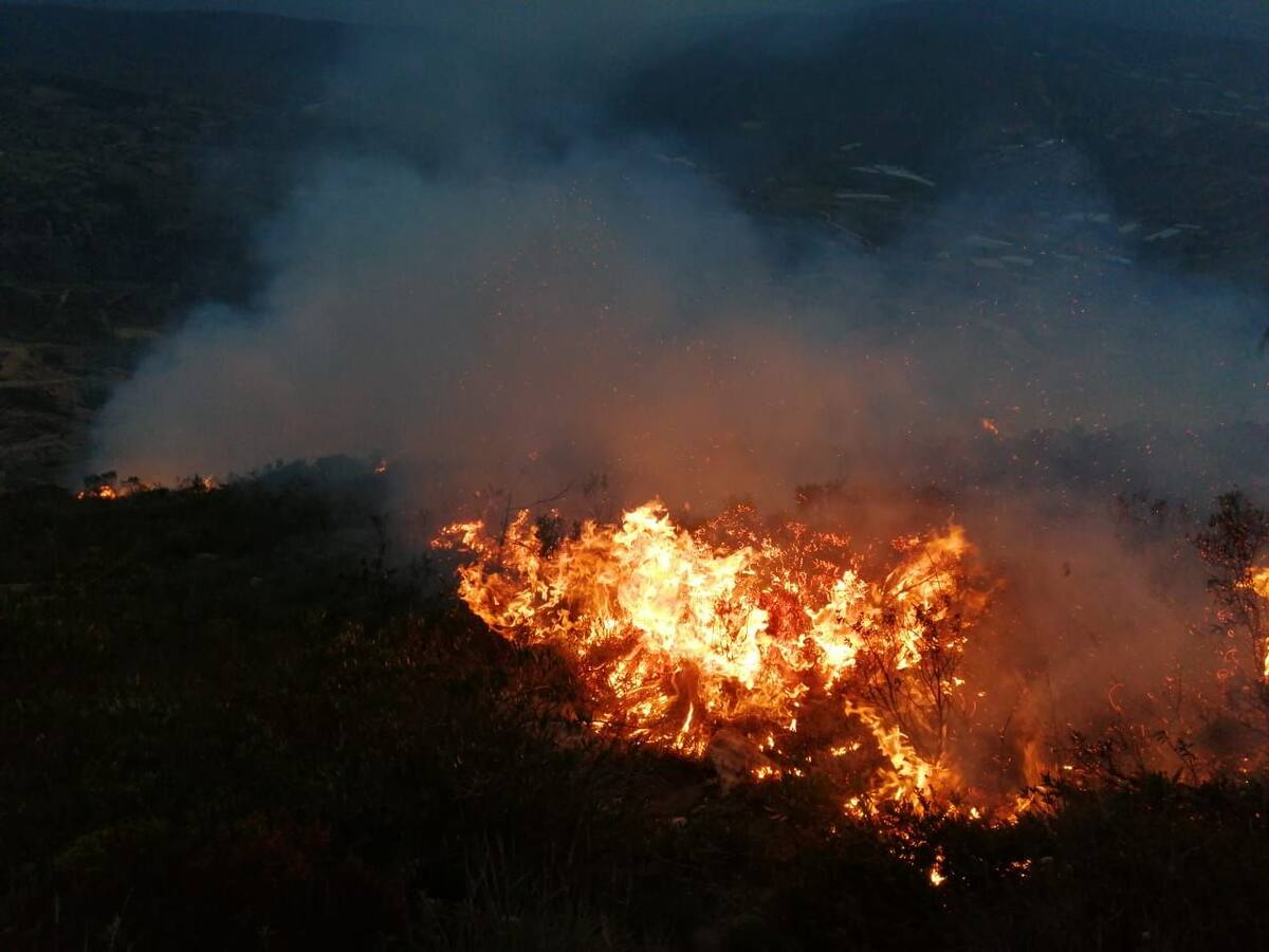 Un rayo generó un incendio que consumió más de 30 hectáreas en Chíquiza
