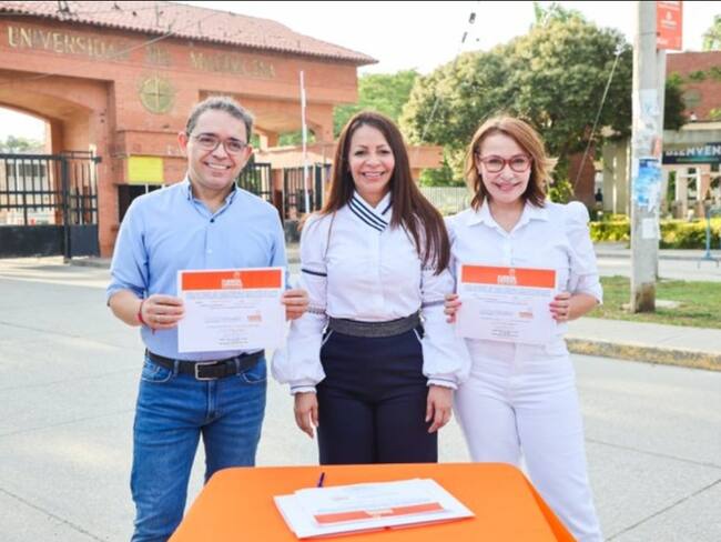 Rafael Martínez y Patricia Caicedo recibieron el aval de Fuerza Ciudadana. Foto: Cortesía Patricia Caicedo / proporcionada por Gissell Campo