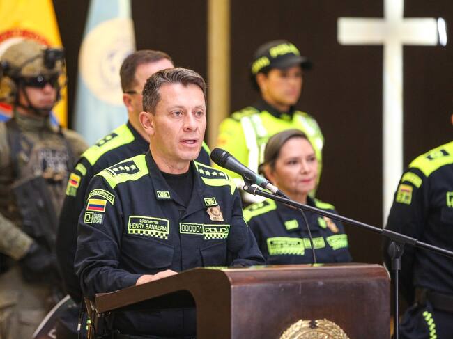 General Henry Sanabria, director de la Policía, en rueda de prensa. Cortesía: Ponal.