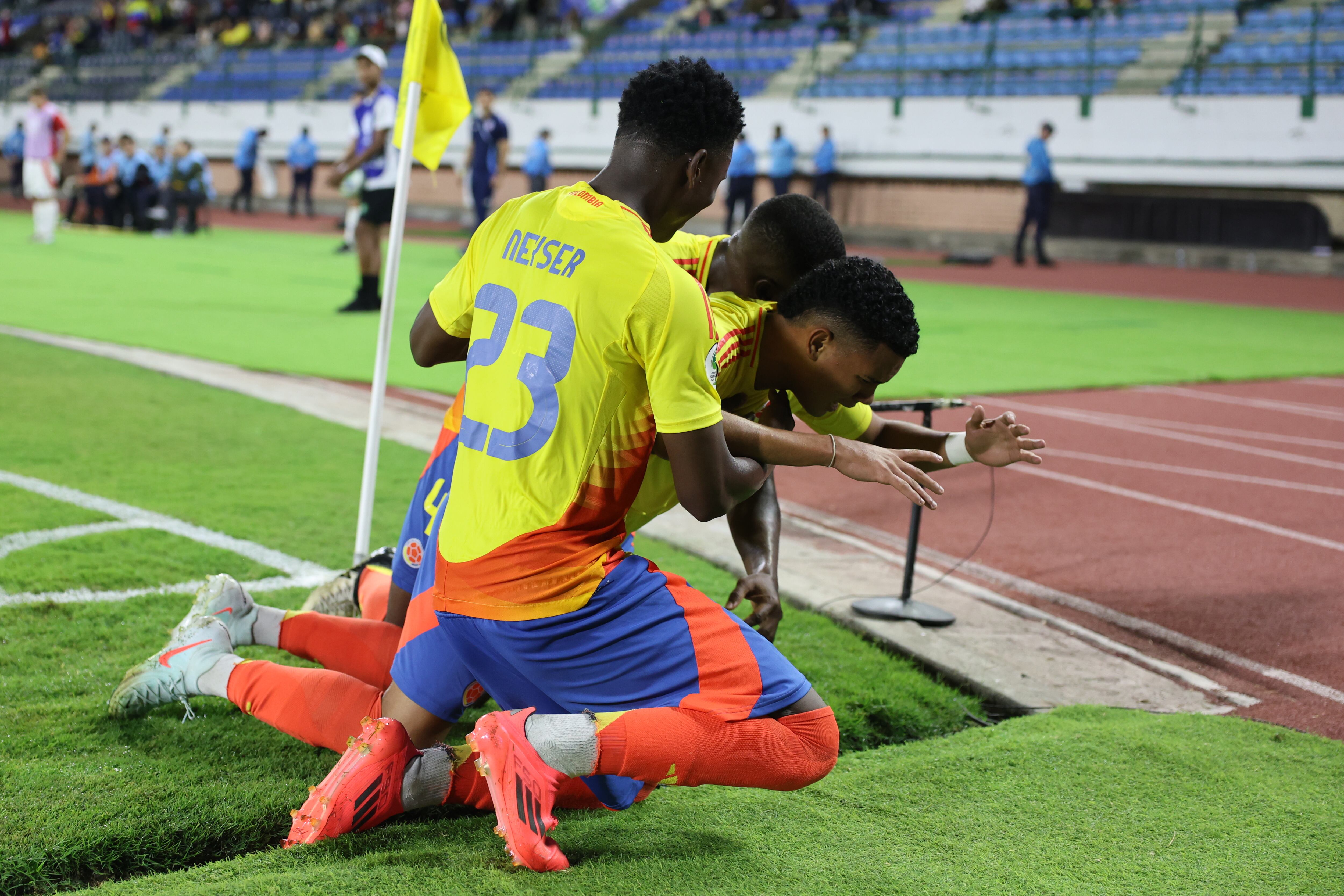 Jugadores de Colombia celebran un gol. FOTO: EFE/ Miguel Gutiérrez