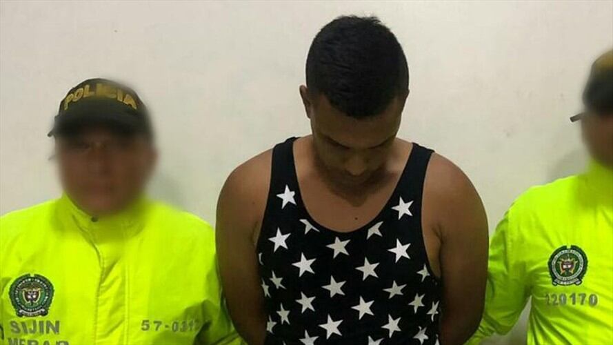 La captura de David Gutiérrez se realizó en una residencia del barrio Simón Bolívar de Barranquilla. Foto: Policía Nacional