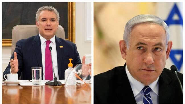 El presidente Iván Duque y el primer ministro israelí Benjamin Netanyahu. Foto: Getty Images