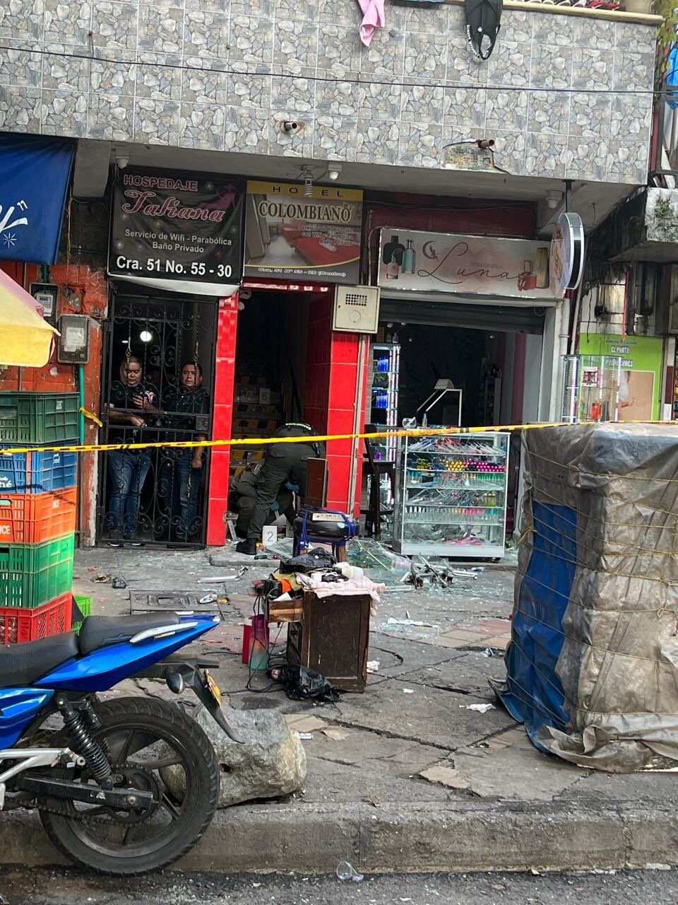 Explosión en el centro de Medellín deja un menor de edad herido. Foto: Manuel Villa Cortesía.