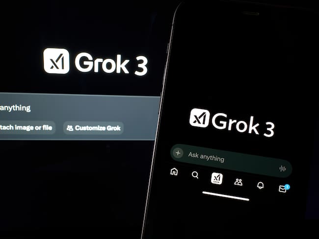 La imagen muestra la interfaz de usuario del último Grok 3, el chatbot de IA desarrollado por xAI e integrado en la plataforma X. Matteo Della Torre / Getty Images