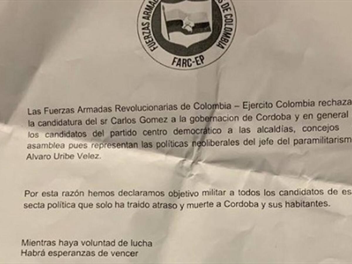 Autoridades investigan procedencia de panfleto que intimida a candidatos del CD